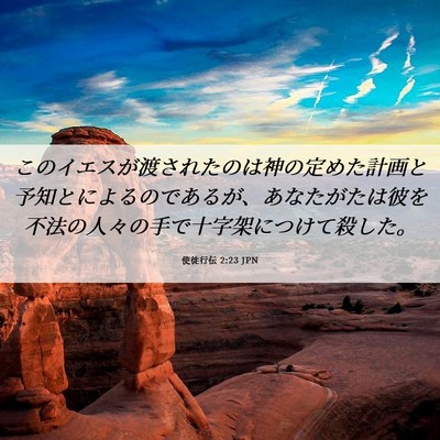 Picture 06 - 使徒行伝 2:23 JPN - このイエスが渡されたのは神の定め - Bible Verse Picture