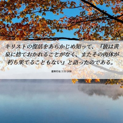 Picture 06 - 使徒行伝 2:31 JPN - キリストの復活をあらかじめ知って - Bible Verse Picture