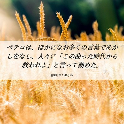 Picture 06 - 使徒行伝 2:40 JPN - ペテロは、ほかになお多くの言葉で - Bible Verse Picture