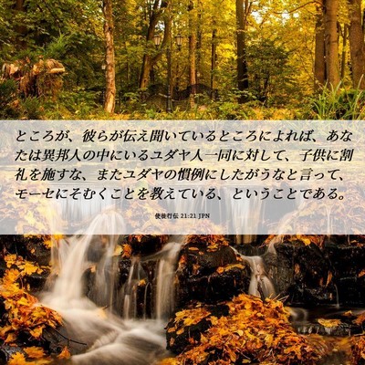 Picture 06 - 使徒行伝 21:21 JPN - ところが、彼らが伝え聞いていると - Bible Verse Picture