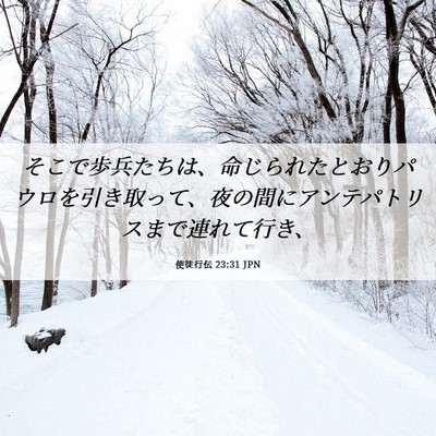 Picture 06 - 使徒行伝 23:31 JPN - そこで歩兵たちは、命じられたとお - Bible Verse Picture
