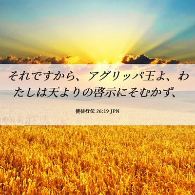 Picture 06 - 使徒行伝 26:19 JPN - それですから、アグリッパ王よ、わ - Bible Verse Picture