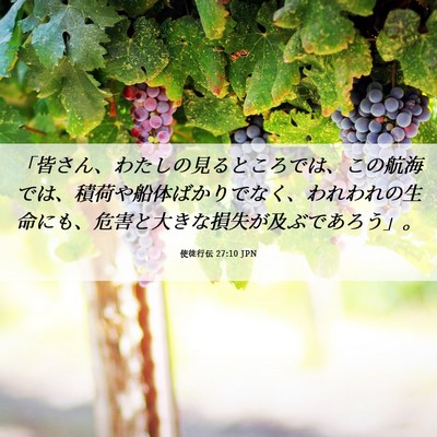 Picture 06 - 使徒行伝 27:10 JPN - 「皆さん、わたしの見るところでは - Bible Verse Picture