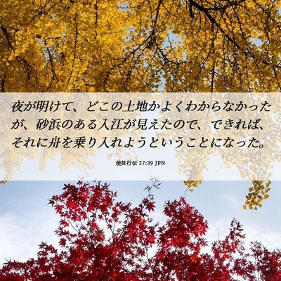 Picture 06 - 使徒行伝 27:39 JPN - 夜が明けて、どこの土地かよくわか - Bible Verse Picture