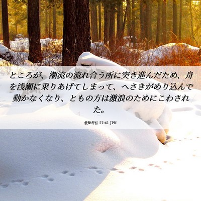 Picture 06 - 使徒行伝 27:41 JPN - ところが、潮流の流れ合う所に突き - Bible Verse Picture