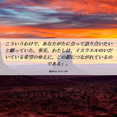 Picture 06 - 使徒行伝 28:20 JPN - こういうわけで、あなたがたに会っ - Bible Verse Picture