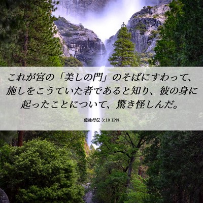 Picture 06 - 使徒行伝 3:10 JPN - これが宮の「美しの門」のそばにす - Bible Verse Picture