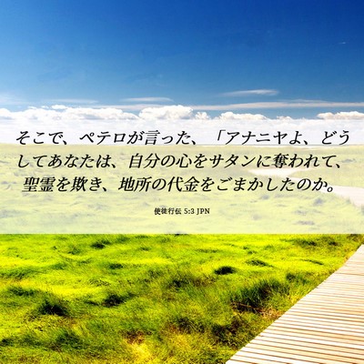 Picture 06 - 使徒行伝 5:3 JPN - そこで、ペテロが言った、「アナニ - Bible Verse Picture