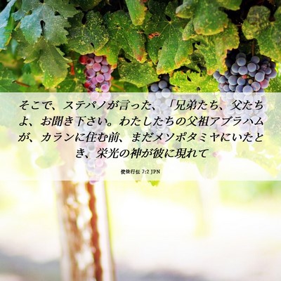 Picture 06 - 使徒行伝 7:2 JPN - そこで、ステパノが言った、「兄弟 - Bible Verse Picture