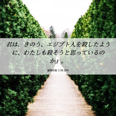 Picture 06 - 使徒行伝 7:28 JPN - 君は、きのう、エジプト人を殺した - Bible Verse Picture