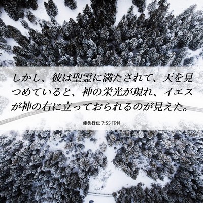 Picture 06 - 使徒行伝 7:55 JPN - しかし、彼は聖霊に満たされて、天 - Bible Verse Picture