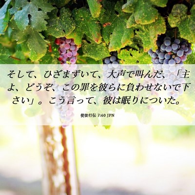 Picture 06 - 使徒行伝 7:60 JPN - そして、ひざまずいて、大声で叫ん - Bible Verse Picture