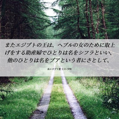Picture 06 - 出エジプト記 1:15 JPN - またエジプトの王は、ヘブルの女の - Bible Verse Picture