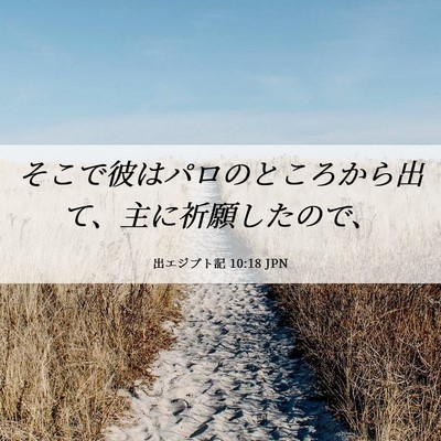 Picture 06 - 出エジプト記 10:18 JPN - そこで彼はパロのところから出て、 - Bible Verse Picture