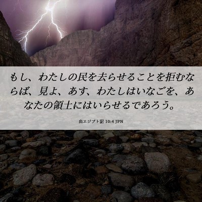 Picture 06 - 出エジプト記 10:4 JPN - もし、わたしの民を去らせることを - Bible Verse Picture
