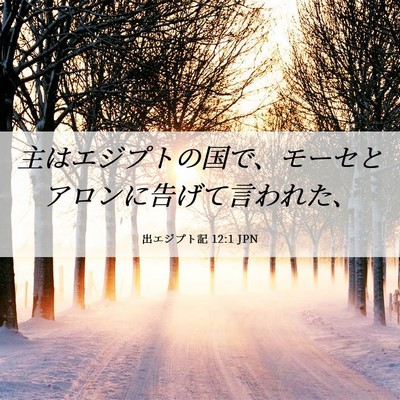 Picture 06 - 出エジプト記 12:1 JPN - 主はエジプトの国で、モーセとアロ - Bible Verse Picture