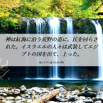 Picture 06 - 出エジプト記 13:18 JPN - 神は紅海に沿う荒野の道に、民を回 - Bible Verse Picture
