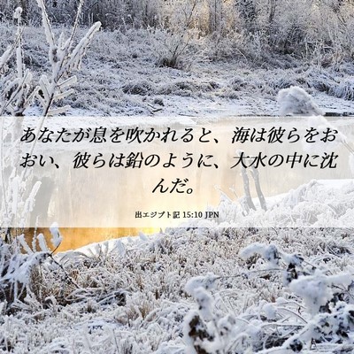 Picture 06 - 出エジプト記 15:10 JPN - あなたが息を吹かれると、海は彼ら - Bible Verse Picture