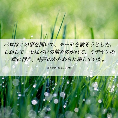 Picture 06 - 出エジプト記 2:15 JPN - パロはこの事を聞いて、モーセを殺 - Bible Verse Picture
