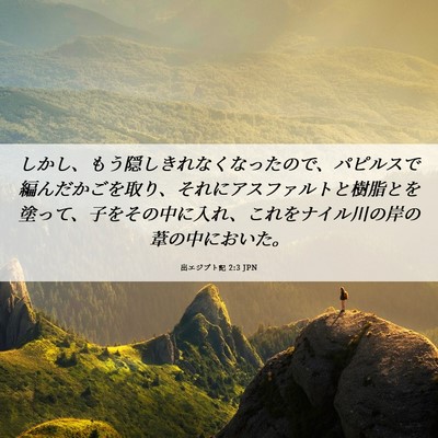 Picture 06 - 出エジプト記 2:3 JPN - しかし、もう隠しきれなくなったの - Bible Verse Picture