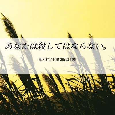 Picture 06 - 出エジプト記 20:13 JPN - あなたは殺してはならない。 - Bible Verse Picture