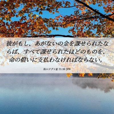 Picture 06 - 出エジプト記 21:30 JPN - 彼がもし、あがないの金を課せられ - Bible Verse Picture