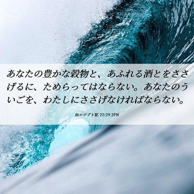 Picture 06 - 出エジプト記 22:29 JPN - あなたの豊かな穀物と、あふれる酒 - Bible Verse Picture