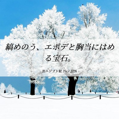 Picture 06 - 出エジプト記 25:7 JPN - 縞めのう、エポデと胸当にはめる宝 - Bible Verse Picture