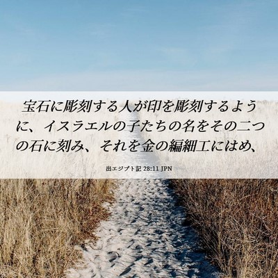 Picture 06 - 出エジプト記 28:11 JPN - 宝石に彫刻する人が印を彫刻するよ - Bible Verse Picture