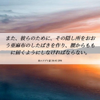 Picture 06 - 出エジプト記 28:42 JPN - また、彼らのために、その隠し所を - Bible Verse Picture