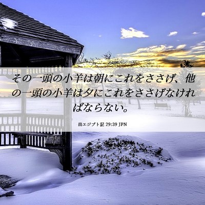Picture 06 - 出エジプト記 29:39 JPN - その一頭の小羊は朝にこれをささげ - Bible Verse Picture