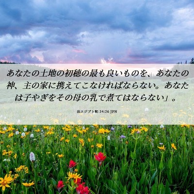 Picture 06 - 出エジプト記 34:26 JPN - あなたの土地の初穂の最も良いもの - Bible Verse Picture