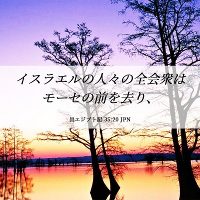 Picture 06 - 出エジプト記 35:20 JPN - イスラエルの人々の全会衆はモーセ - Bible Verse Picture
