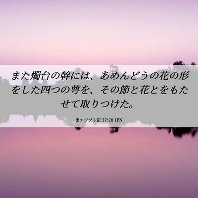 Picture 06 - 出エジプト記 37:20 JPN - また燭台の幹には、あめんどうの花 - Bible Verse Picture