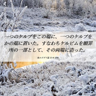 Picture 06 - 出エジプト記 37:8 JPN - 一つのケルブをこの端に、一つのケ - Bible Verse Picture