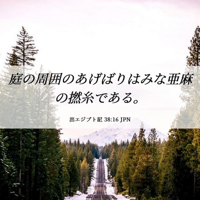Picture 06 - 出エジプト記 38:16 JPN - 庭の周囲のあげばりはみな亜麻の撚 - Bible Verse Picture