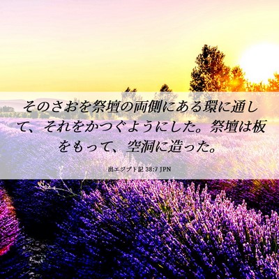 Picture 06 - 出エジプト記 38:7 JPN - そのさおを祭壇の両側にある環に通 - Bible Verse Picture