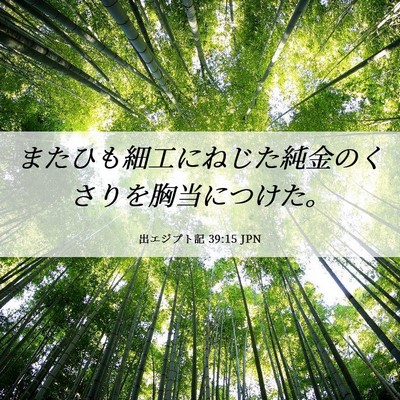 Picture 06 - 出エジプト記 39:15 JPN - またひも細工にねじた純金のくさり - Bible Verse Picture