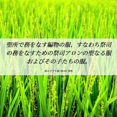 Picture 06 - 出エジプト記 39:41 JPN - 聖所で務をなす編物の服、すなわち - Bible Verse Picture