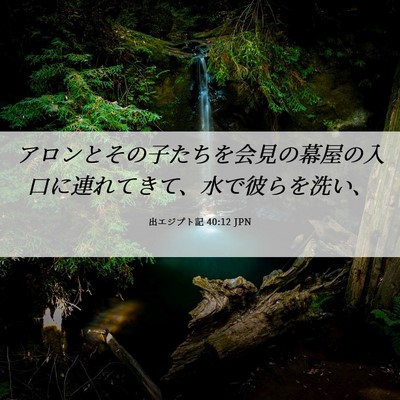 Picture 06 - 出エジプト記 40:12 JPN - アロンとその子たちを会見の幕屋の - Bible Verse Picture