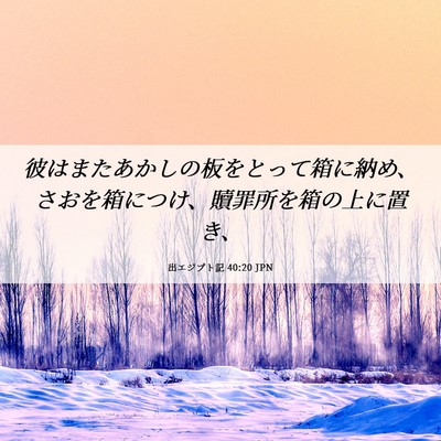 Picture 06 - 出エジプト記 40:20 JPN - 彼はまたあかしの板をとって箱に納 - Bible Verse Picture