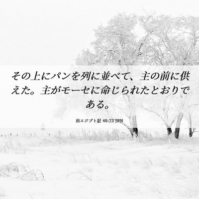 Picture 06 - 出エジプト記 40:23 JPN - その上にパンを列に並べて、主の前 - Bible Verse Picture