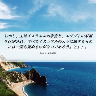 Picture 06 - 出エジプト記 9:4 JPN - しかし、主はイスラエルの家畜と、 - Bible Verse Picture