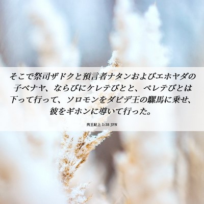 Picture 06 - 列王紀上 1:38 JPN - そこで祭司ザドクと預言者ナタンお - Bible Verse Picture