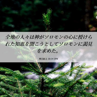 Picture 06 - 列王紀上 10:24 JPN - 全地の人々は神がソロモンの心に授 - Bible Verse Picture
