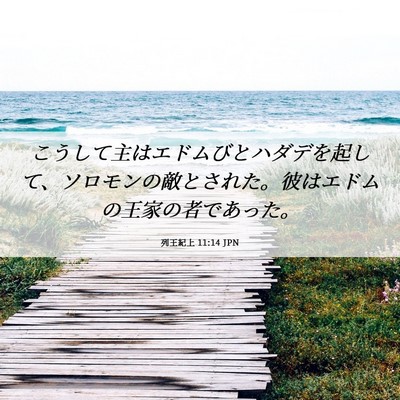 Picture 06 - 列王紀上 11:14 JPN - こうして主はエドムびとハダデを起 - Bible Verse Picture