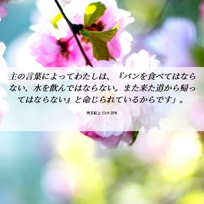 Picture 06 - 列王紀上 13:9 JPN - 主の言葉によってわたしは、『パン - Bible Verse Picture