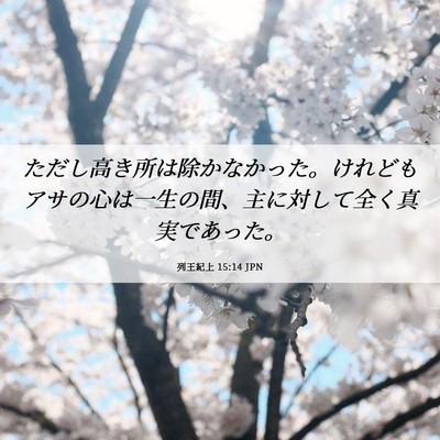 Picture 06 - 列王紀上 15:14 JPN - ただし高き所は除かなかった。けれ - Bible Verse Picture