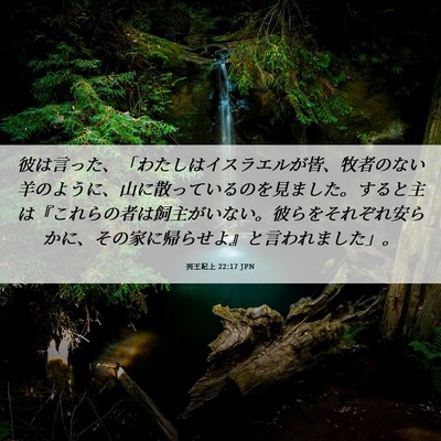 Picture 06 - 列王紀上 22:17 JPN - 彼は言った、「わたしはイスラエル - Bible Verse Picture