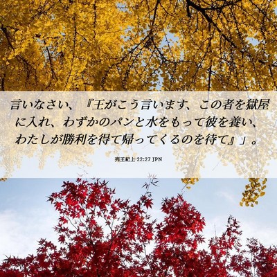 Picture 06 - 列王紀上 22:27 JPN - 言いなさい、『王がこう言います、 - Bible Verse Picture